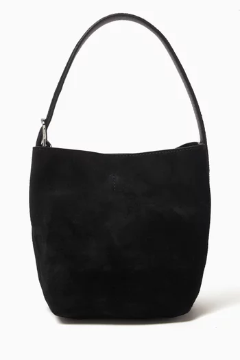 Small Belted Bucket Bag in Suede