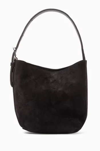 Small Belted Bucket Bag in Suede
