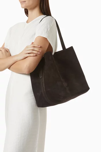 Medium Belted Tote Bag in Suede