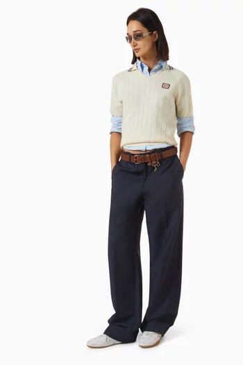 Cable-knit Polo Shirt in Cashmere