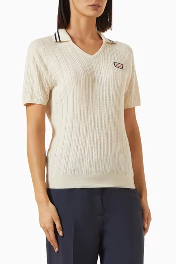 Cable-knit Polo Shirt in Cashmere