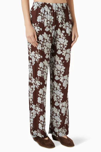 Rory Straight-leg Pants in Silk Blend