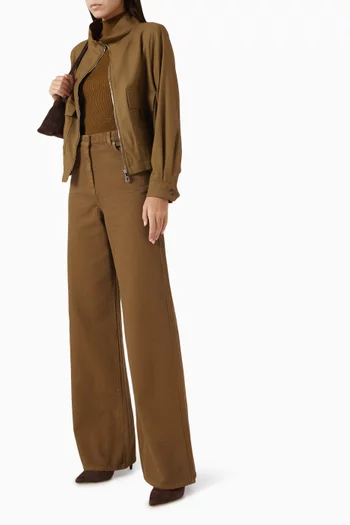 Bomber Jacket in Wool Gabardine