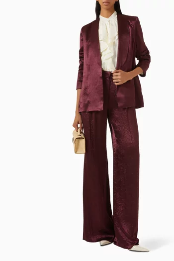 Belted Blazer in Satin
