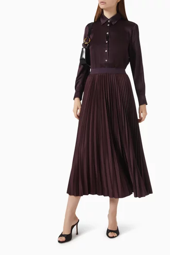 Mllesodo Pleated Skirt in Satin