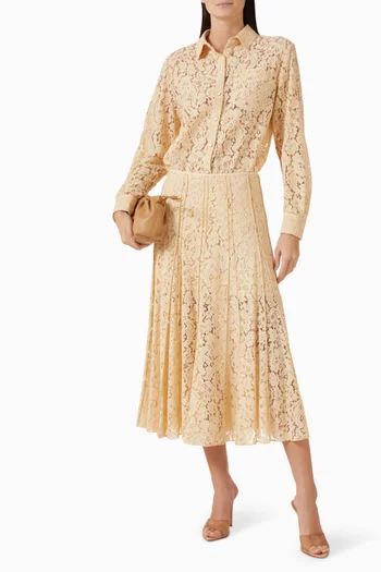 Midi Skirt in Cotton-blend Lace