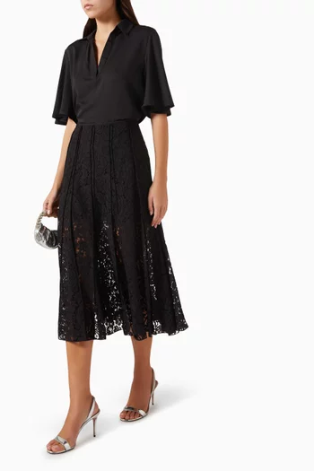 Midi Skirt in Cotton-blend Lace