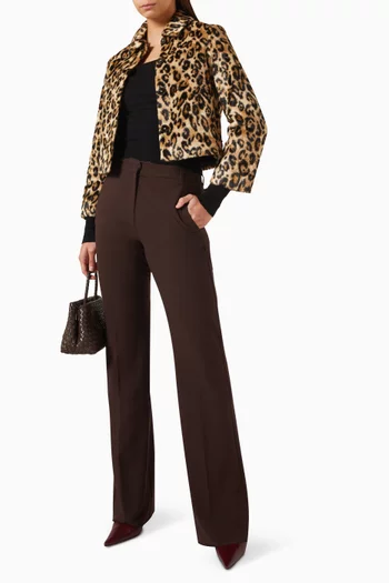 Flared-leg Pants in Viscose Twill