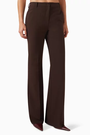 Flared-leg Pants in Viscose Twill