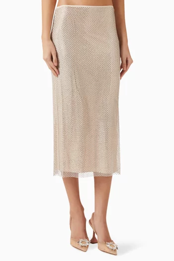 Crystal-embellished Skirt in Mesh