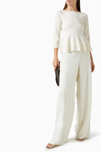 Flared Peplum Top in Knit
