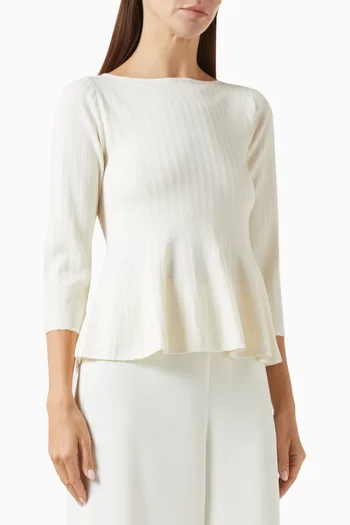 Flared Peplum Top in Knit