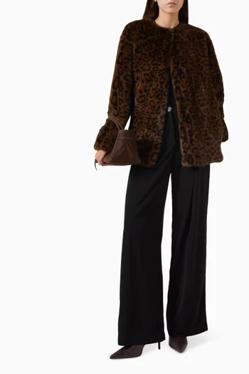 Leopard-print Coat in Faux Fur