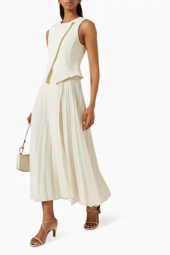 Pleated Dress in Crepe Envers Satin
