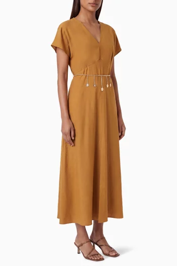 Belted Dress in Lyocell Blend