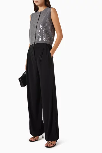Sequin-embellished Knit Waistcoat