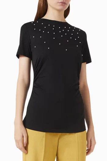 Embellished T-shirt in Cotton Jersey