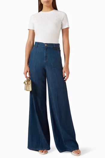 Embellished T-shirt in Cotton Jersey