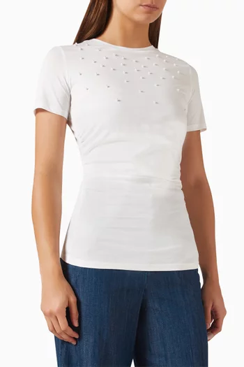 Embellished T-shirt in Cotton Jersey