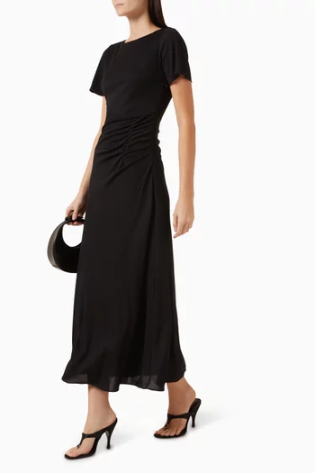 Ruched Dress in Viscose Crepe Jersey