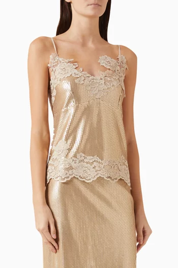 Lace-trim Top in Jersey
