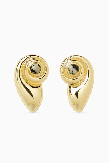 The Palma Shell Earrings in 14kt Gold-plated Brass
