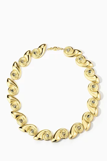 The Palma Shell Statement Necklace in 14kt Gold-plated Brass
