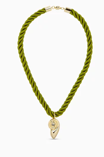 The Palma Shell Cord Necklace in 14kt Gold-plated Brass