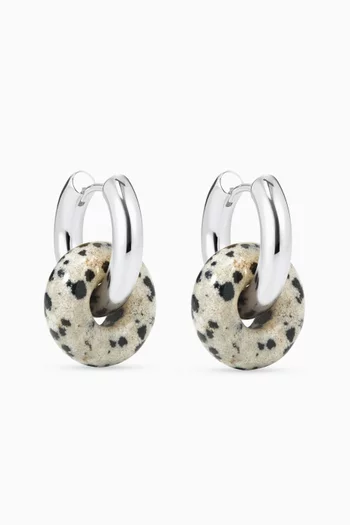 The Palma Washer Hoops in Rhodium-plated Silver