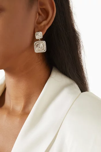 The Seychelles Drop Earrings in Rhodium-plated Silver