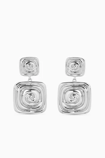 The Seychelles Drop Earrings in Rhodium-plated Silver