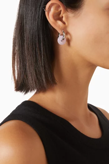 The Rio Washer Earrings in Rhodium-plated Silver
