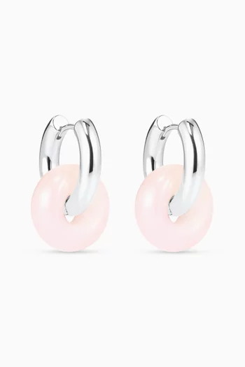 The Rio Washer Earrings in Rhodium-plated Silver