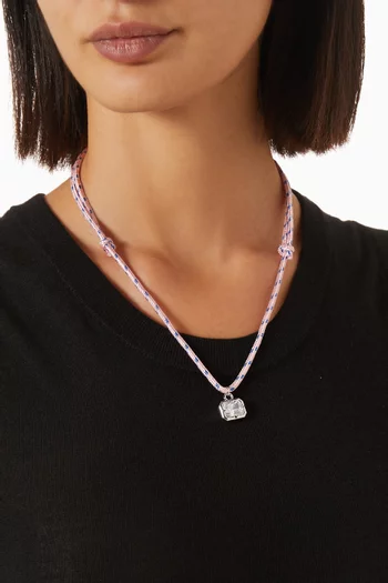 The Playa Cord Necklace in Rhodium-plated Silver