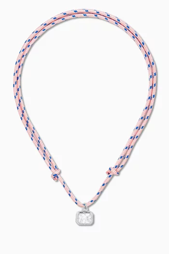 The Playa Cord Necklace in Rhodium-plated Silver