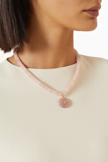 Côte D'Azur Pendant Necklace in 14kt Gold-plated Brass