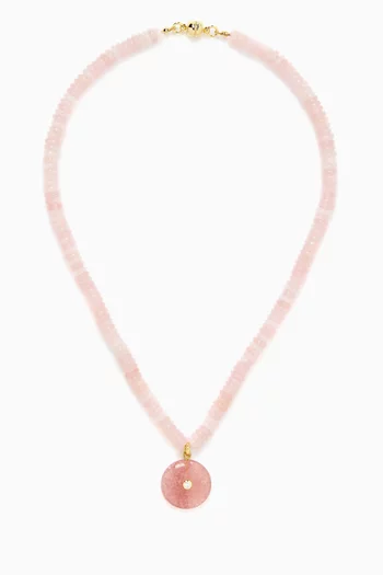 Côte D'Azur Pendant Necklace in 14kt Gold-plated Brass