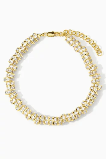 The Rio Rhinestone Anklet in 14kt Gold-plated Brass
