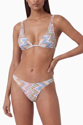 Zigzag-knit Bikini Set