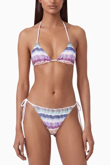 Zigzag-knit Bikini Set