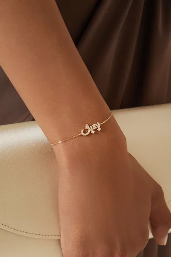 Arabic "Hobb" Bracelet with Baguette Diamonds in 18kt Gold