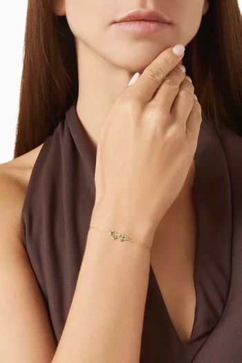 Arabic "Hobb" Bracelet with Emeralds in 18kt Gold