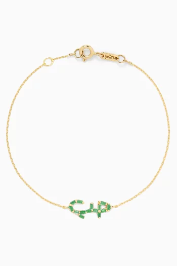 Arabic "Hobb" Bracelet with Emeralds in 18kt Gold