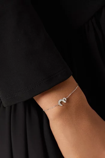 Oula Arabic Letter 'Ein' Diamond Bracelet in 18kt Gold