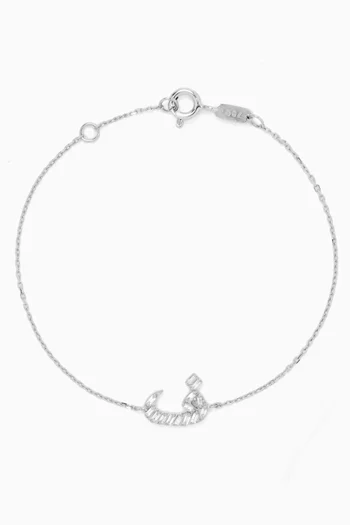 Oula Arabic Letter 'Faa' Diamond Bracelet in 18kt Gold