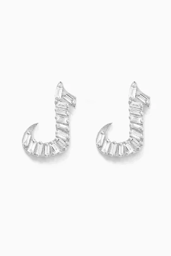 Oula Arabic Letter 'Lam' Diamond Earrings in 18kt Gold