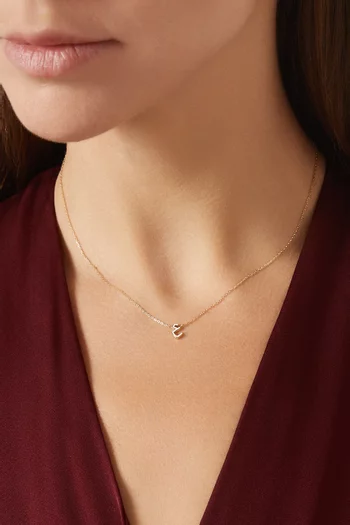 Oula Arabic Letter 'Ein' Enamel Necklace in 18kt Gold