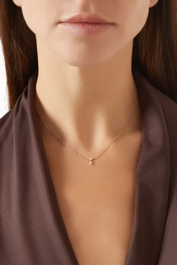 Oula Arabic Letter 'Meem' Enamel Necklace in 18kt Gold
