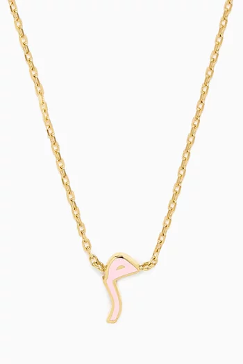 Oula Arabic Letter 'Meem' Enamel Necklace in 18kt Gold