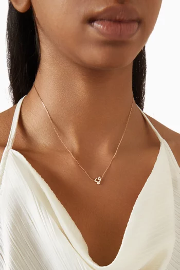 Oula Arabic Letter 'Yaa' Enamel Necklace in 18kt Gold